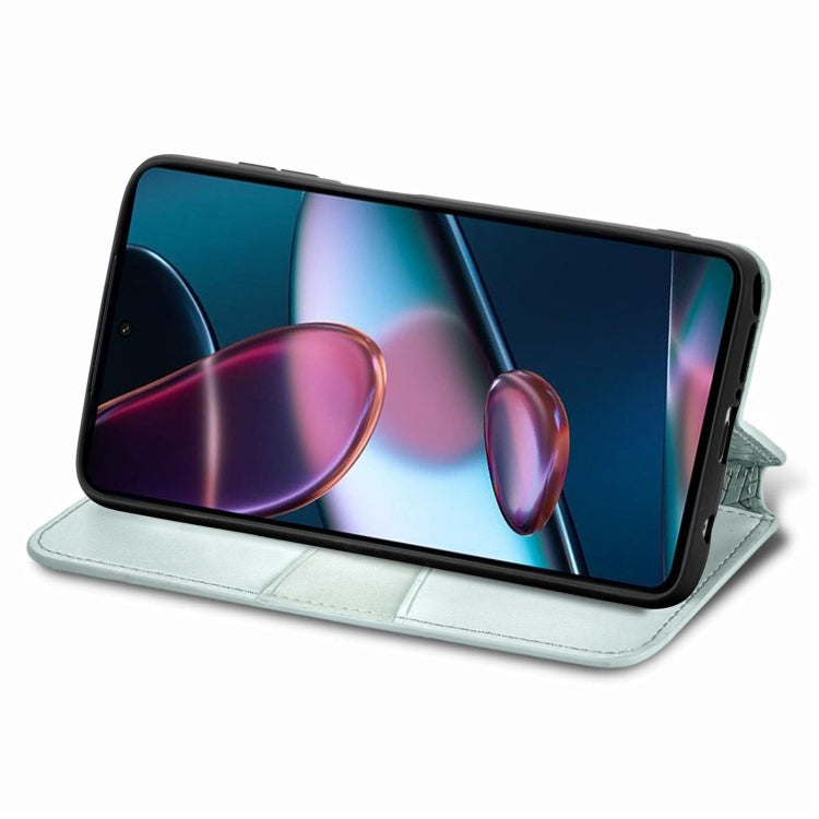 For Motorola Edge X30 Blooming Mandala Embossed Magnetic Leather Phone Case