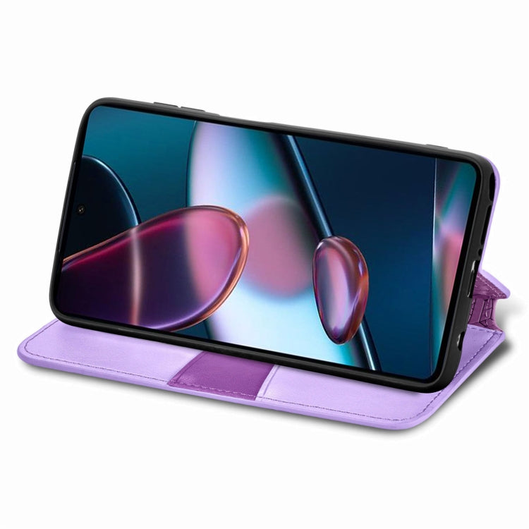 For Motorola Edge X30 Blooming Mandala Embossed Magnetic Leather Phone Case