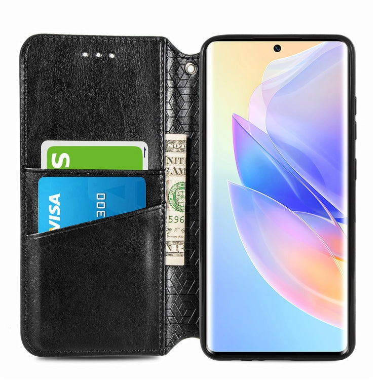 For Honor 60 SE Blooming Mandala Embossed Magnetic Leather Phone Case