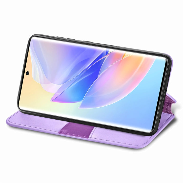 For Honor 60 SE Blooming Mandala Embossed Magnetic Leather Phone Case