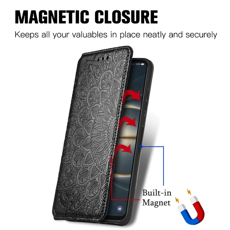 For TCL 30 V 5G Blooming Mandala Embossed Magnetic Leather Phone Case