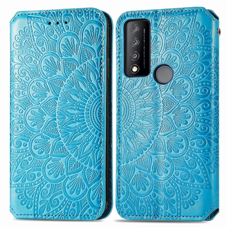 For TCL 30 V 5G Blooming Mandala Embossed Magnetic Leather Phone Case