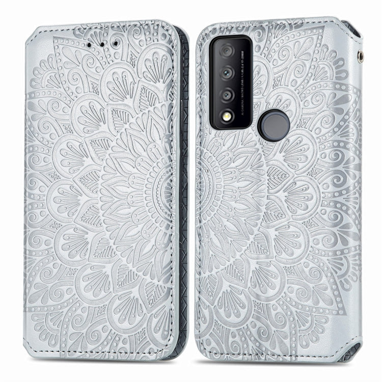 For TCL 30 V 5G Blooming Mandala Embossed Magnetic Leather Phone Case