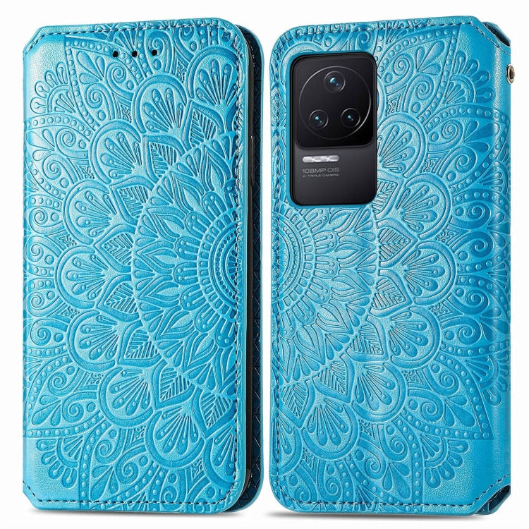 For Xiaomi Redmi K50 Pro Blooming Mandala Embossed Magnetic Leather Phone Case