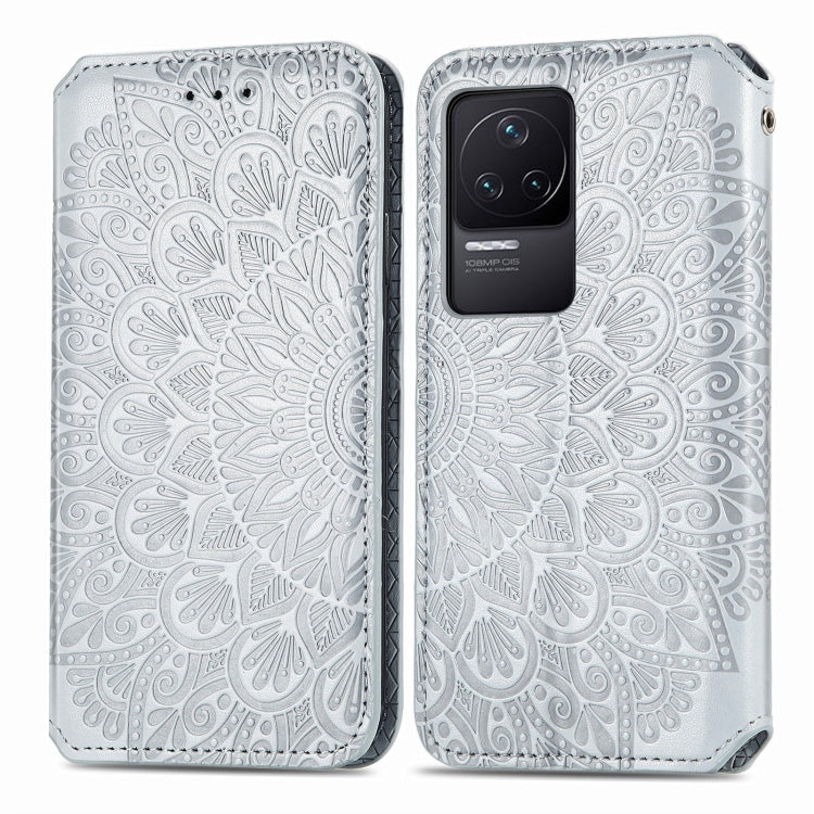 For Xiaomi Redmi K50 Pro Blooming Mandala Embossed Magnetic Leather Phone Case