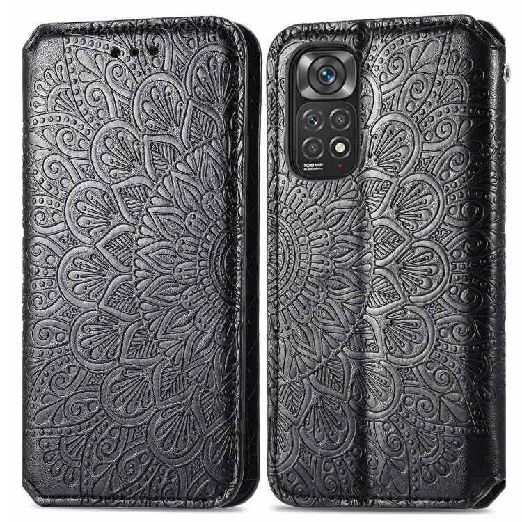 For Xiaomi Redmi Note 11S Blooming Mandala Embossed Magnetic Leather Phone Case