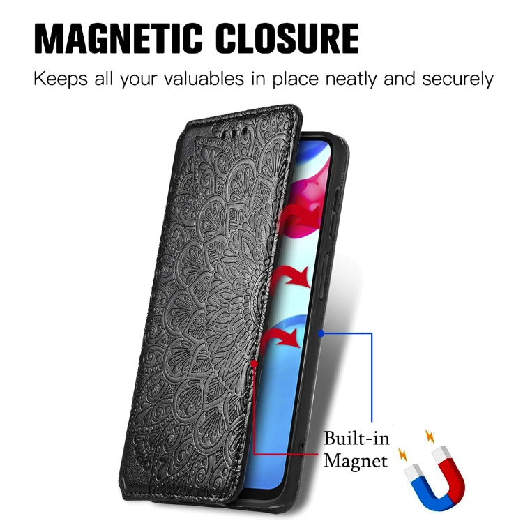 For Xiaomi Redmi Note 11S Blooming Mandala Embossed Magnetic Leather Phone Case