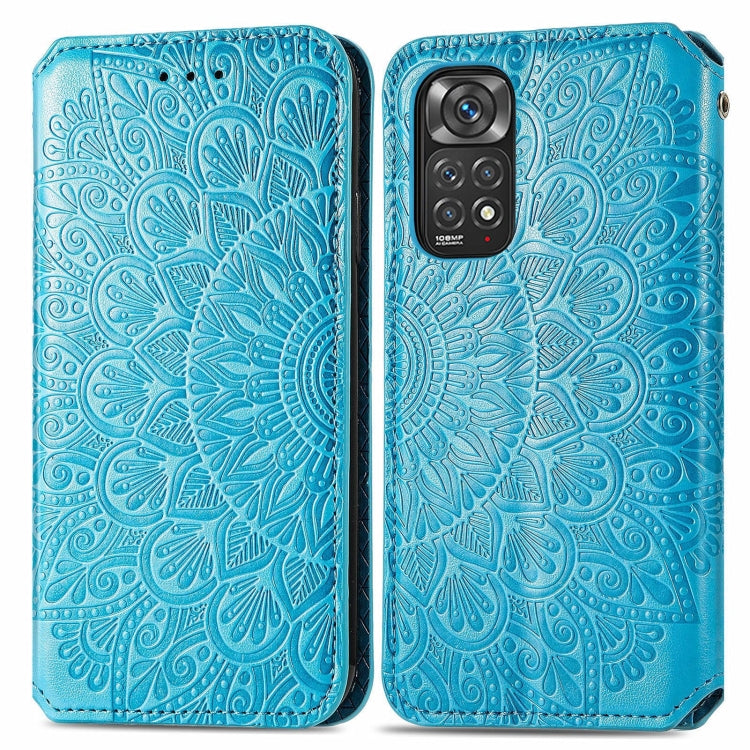 For Xiaomi Redmi Note 11S Blooming Mandala Embossed Magnetic Leather Phone Case