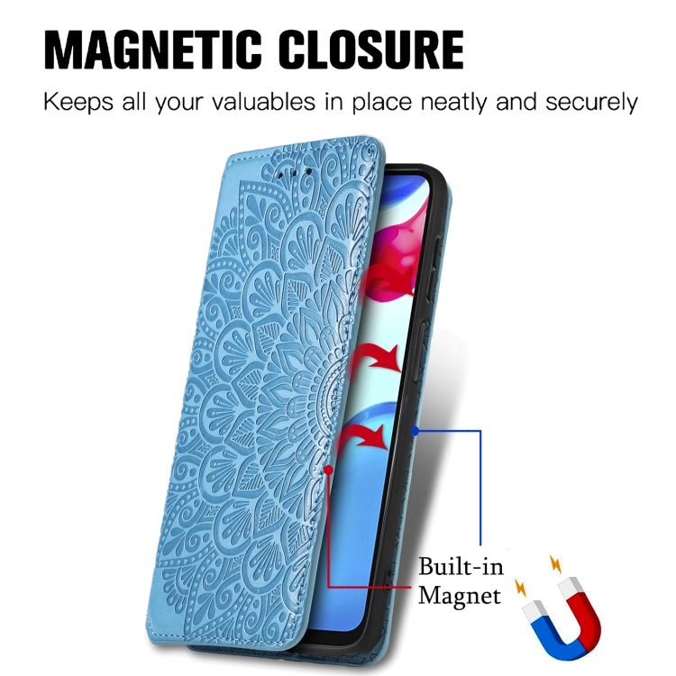 For Xiaomi Redmi Note 11S Blooming Mandala Embossed Magnetic Leather Phone Case