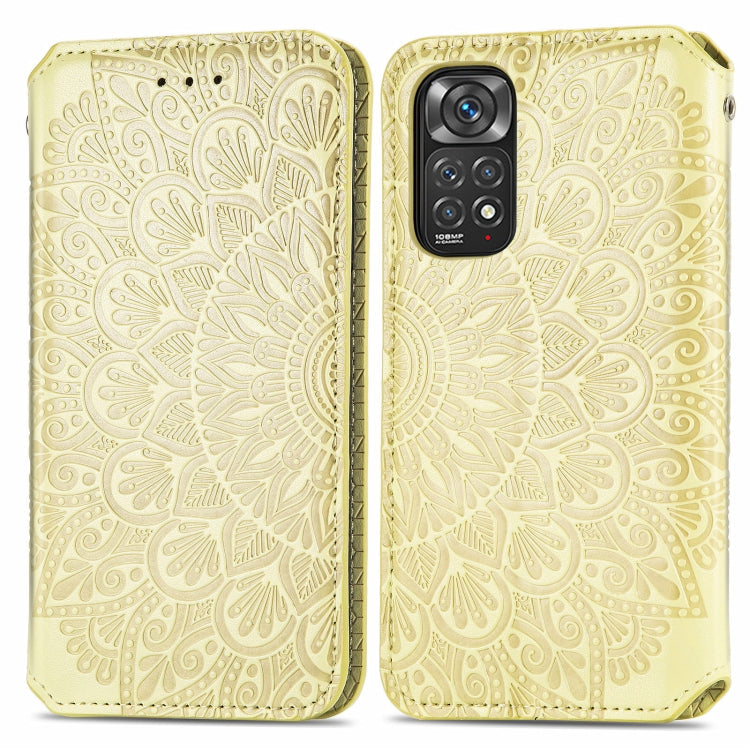 For Xiaomi Redmi Note 11S Blooming Mandala Embossed Magnetic Leather Phone Case