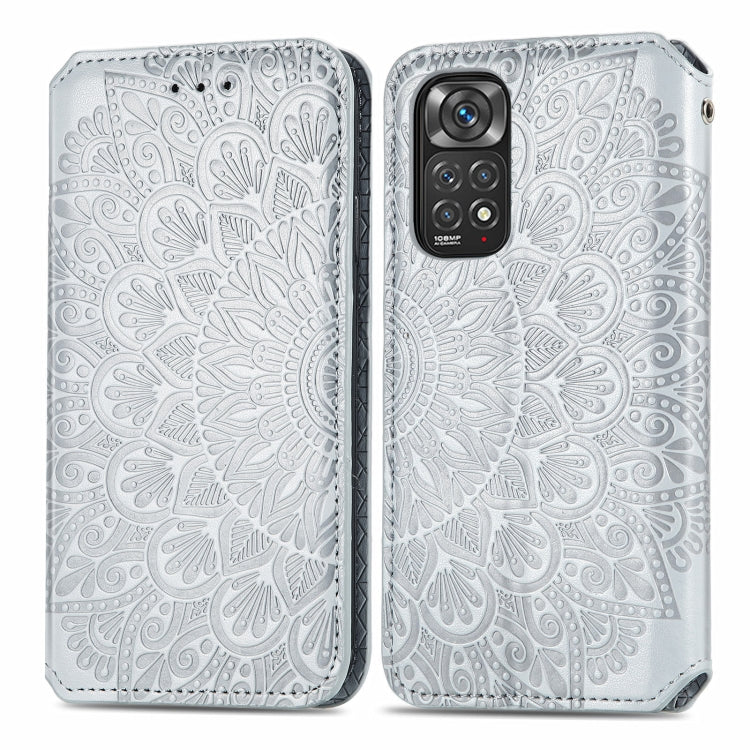 For Xiaomi Redmi Note 11S Blooming Mandala Embossed Magnetic Leather Phone Case