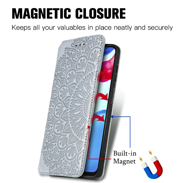 For Xiaomi Redmi Note 11S Blooming Mandala Embossed Magnetic Leather Phone Case