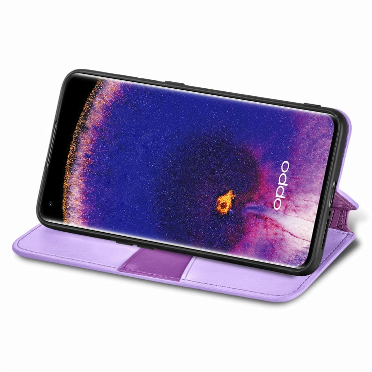 For OPPO Find X5 Blooming Mandala Embossed Magnetic Leather Phone Case