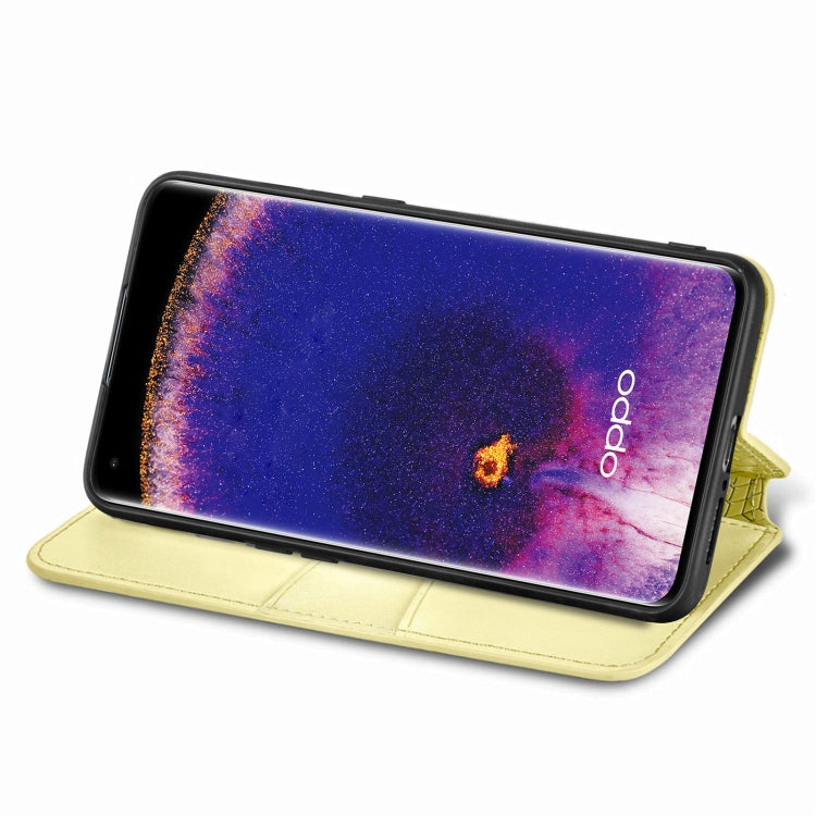 For OPPO Find X5 Pro Blooming Mandala Embossed Magnetic Leather Phone Case