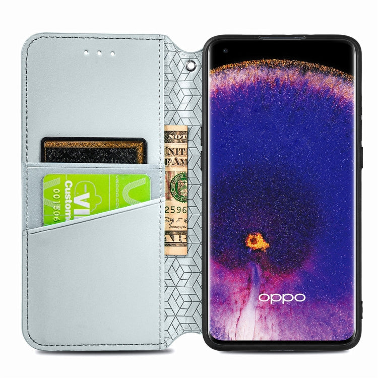 For OPPO Find X5 Pro Blooming Mandala Embossed Magnetic Leather Phone Case