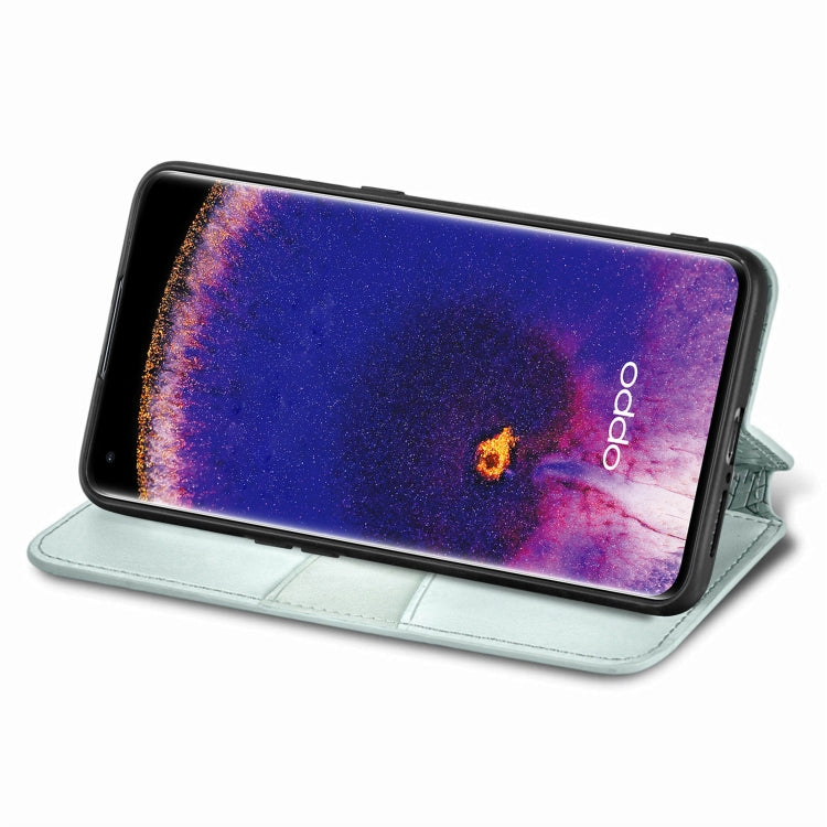 For OPPO Find X5 Pro Blooming Mandala Embossed Magnetic Leather Phone Case