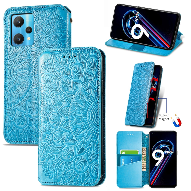For OPPO Realme 9 Pro+ 5G Blooming Mandala Embossed Magnetic Leather Phone Case