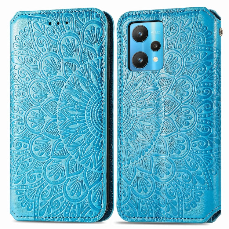 For OPPO Realme 9 Pro+ 5G Blooming Mandala Embossed Magnetic Leather Phone Case