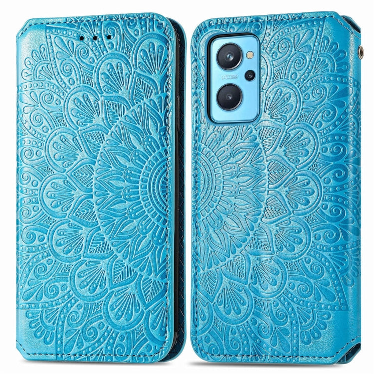 For OPPO Realme 9i Blooming Mandala Embossed Magnetic Leather Phone Case