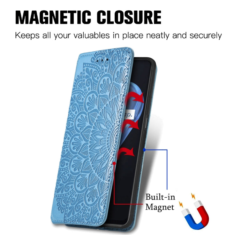 For OPPO Realme 9i Blooming Mandala Embossed Magnetic Leather Phone Case