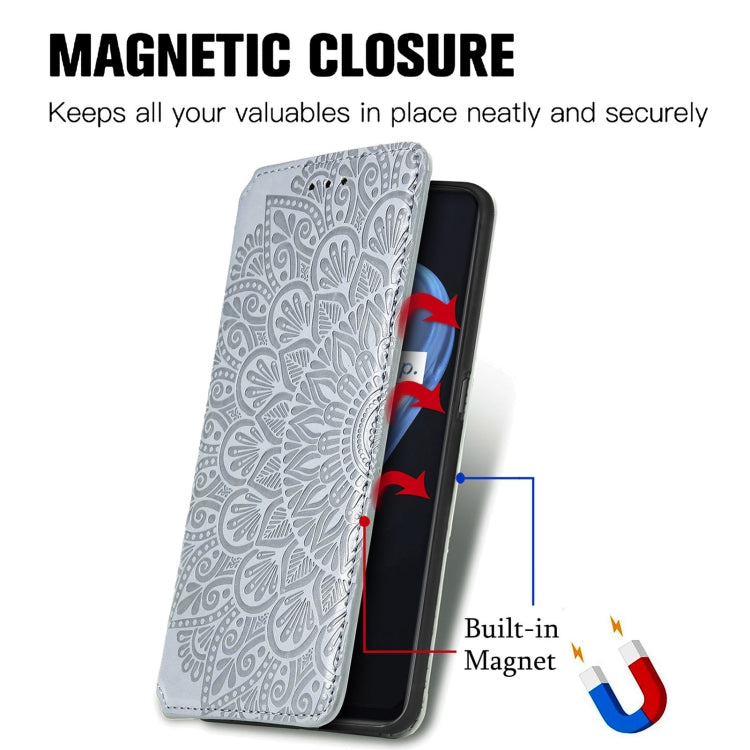 For OPPO Realme 9i Blooming Mandala Embossed Magnetic Leather Phone Case