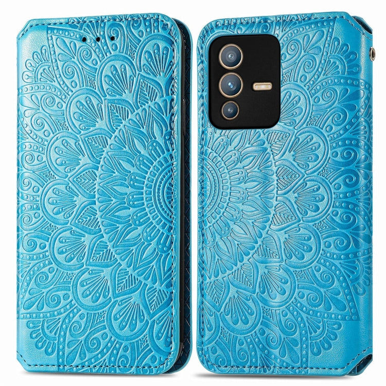 For vivo S12 Pro Blooming Mandala Embossed Magnetic Leather Phone Case