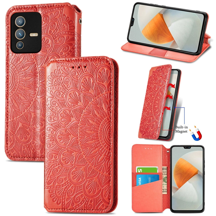 For vivo S12 Pro Blooming Mandala Embossed Magnetic Leather Phone Case