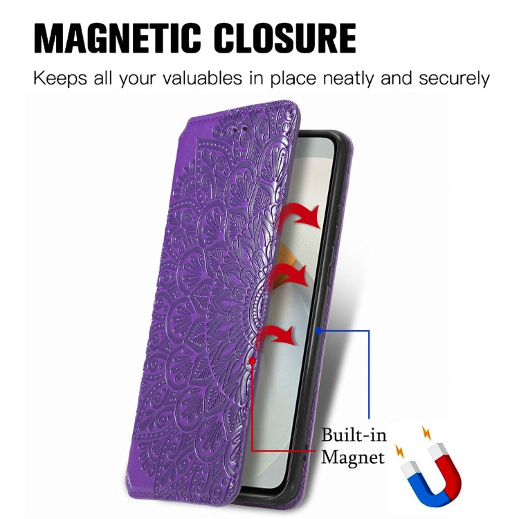 For vivo S12 Pro Blooming Mandala Embossed Magnetic Leather Phone Case
