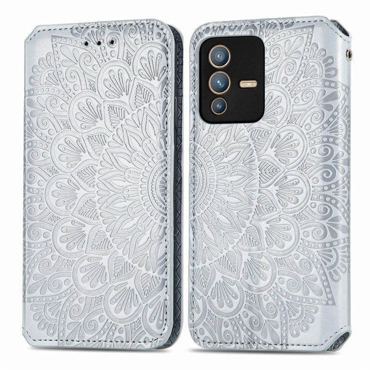 For vivo S12 Pro Blooming Mandala Embossed Magnetic Leather Phone Case