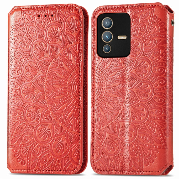 For  vivo  S12 Blooming Mandala Embossed Magnetic Leather Phone Case