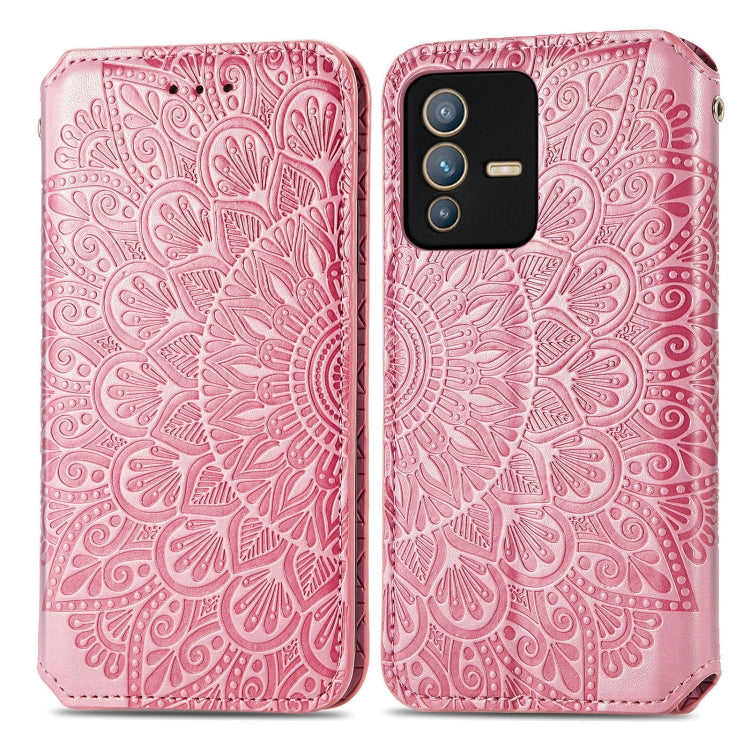 For  vivo  S12 Blooming Mandala Embossed Magnetic Leather Phone Case