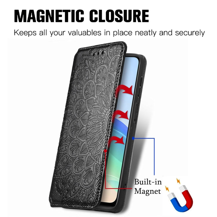 For  vivo  Y76 5G Blooming Mandala Embossed Magnetic Leather Phone Case