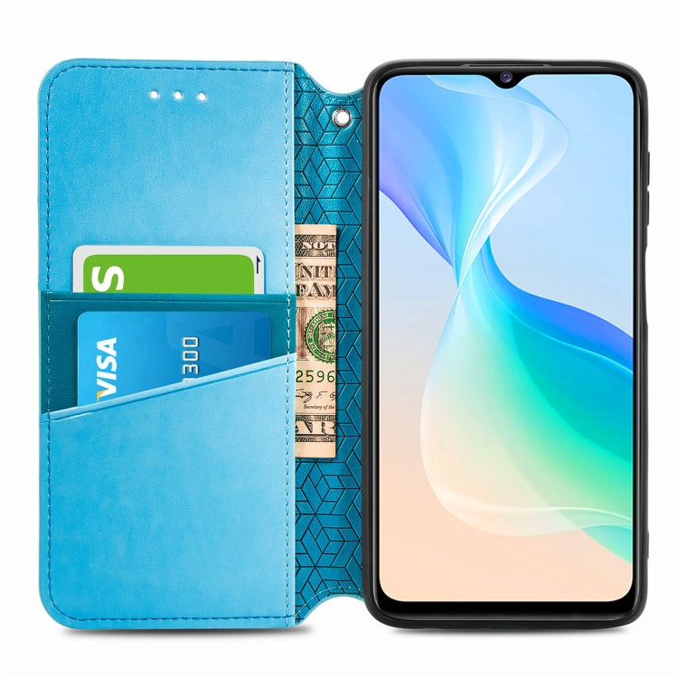 For  vivo  Y76 5G Blooming Mandala Embossed Magnetic Leather Phone Case
