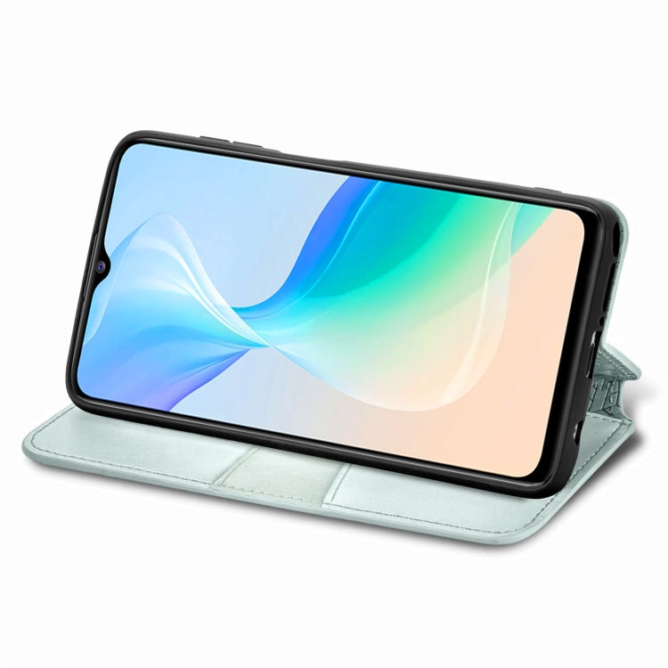 For  vivo  Y76 5G Blooming Mandala Embossed Magnetic Leather Phone Case