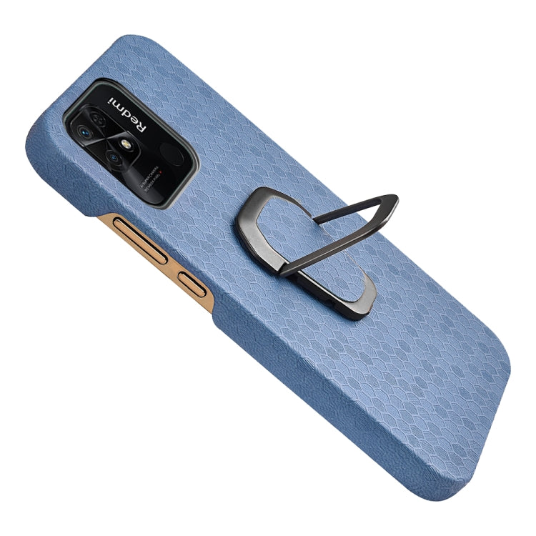 For Xiaomi Redmi 10C 4G Ring Holder Honeycomb PU Phone Case