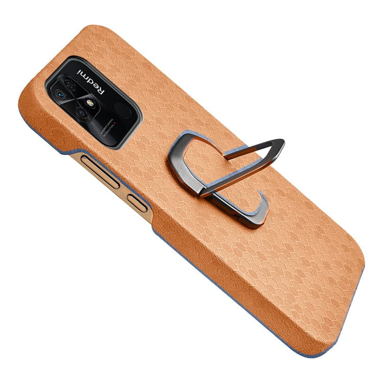 For Xiaomi Redmi 10C 4G Ring Holder Honeycomb PU Phone Case