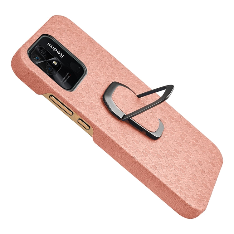 For Xiaomi Redmi 10C 4G Ring Holder Honeycomb PU Phone Case