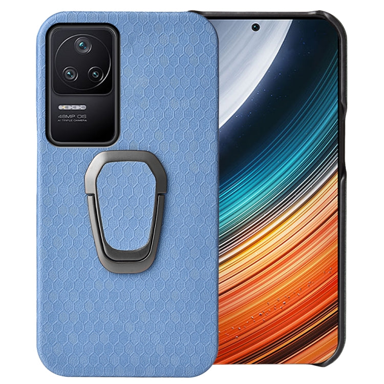 For Xiaomi Redmi K40S Ring Holder Honeycomb PU Phone Case