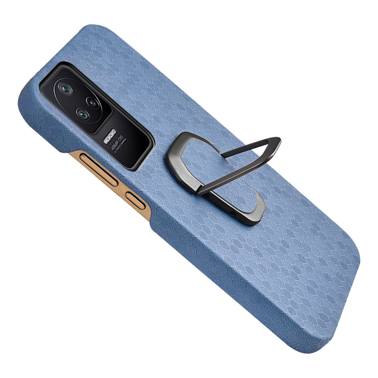 For Xiaomi Redmi K40S Ring Holder Honeycomb PU Phone Case