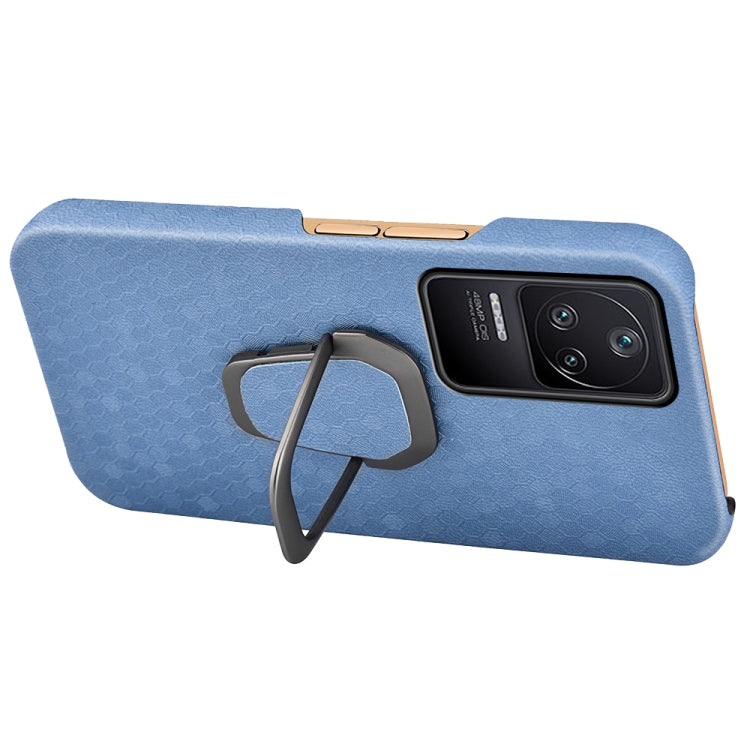 For Xiaomi Redmi K40S Ring Holder Honeycomb PU Phone Case