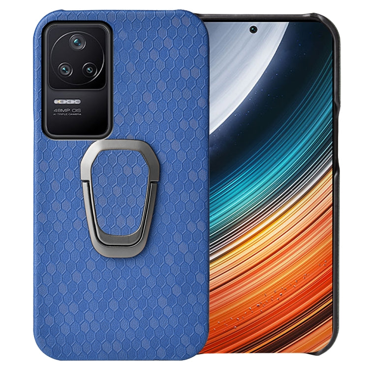 For Xiaomi Redmi K40S Ring Holder Honeycomb PU Phone Case