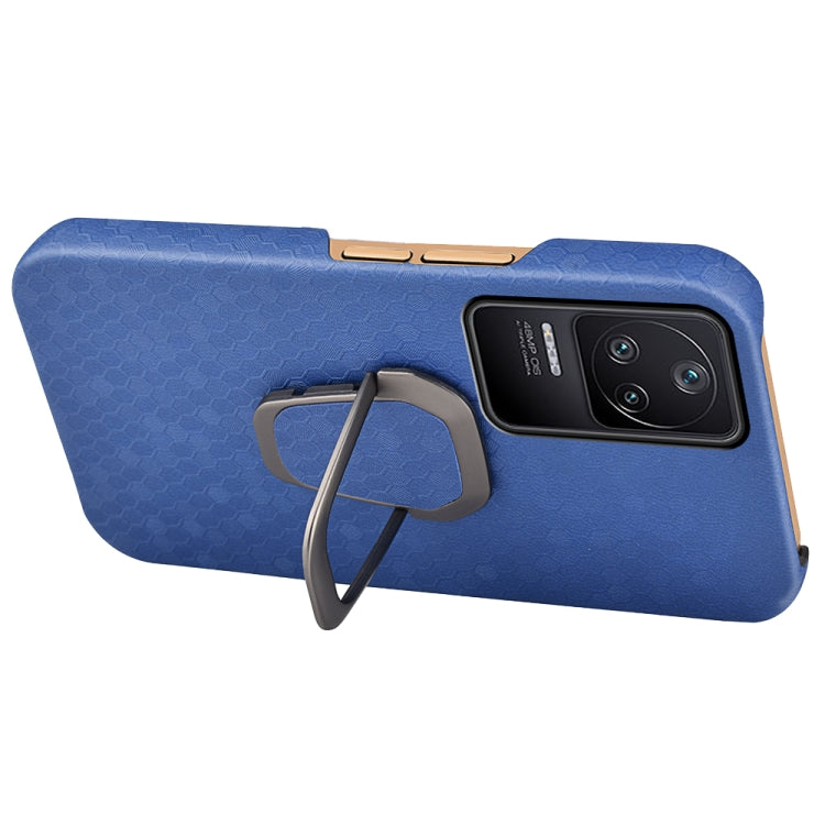 For Xiaomi Redmi K40S Ring Holder Honeycomb PU Phone Case