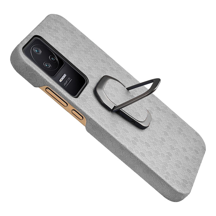 For Xiaomi Redmi K40S Ring Holder Honeycomb PU Phone Case