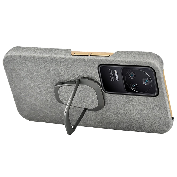 For Xiaomi Redmi K40S Ring Holder Honeycomb PU Phone Case