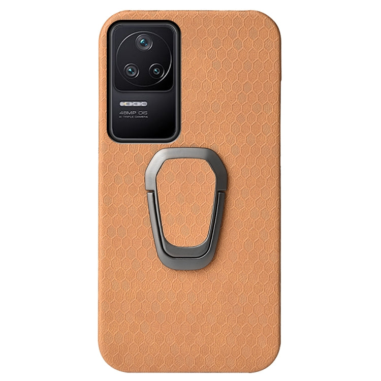 For Xiaomi Redmi K40S Ring Holder Honeycomb PU Phone Case