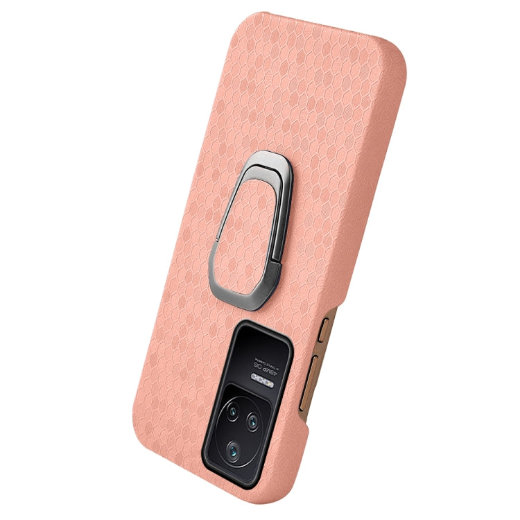 For Xiaomi Redmi K40S Ring Holder Honeycomb PU Phone Case