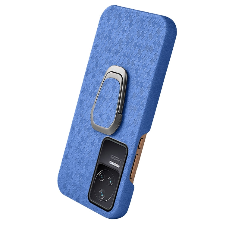 For Xiaomi Redmi K50 Pro Ring Holder Honeycomb PU Phone Case