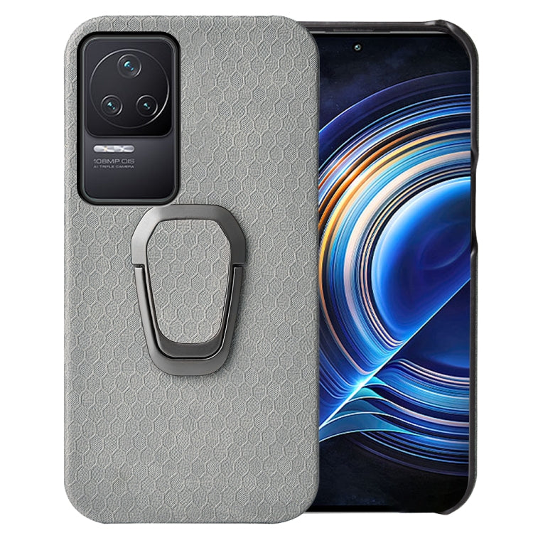 For Xiaomi Redmi K50 Pro Ring Holder Honeycomb PU Phone Case