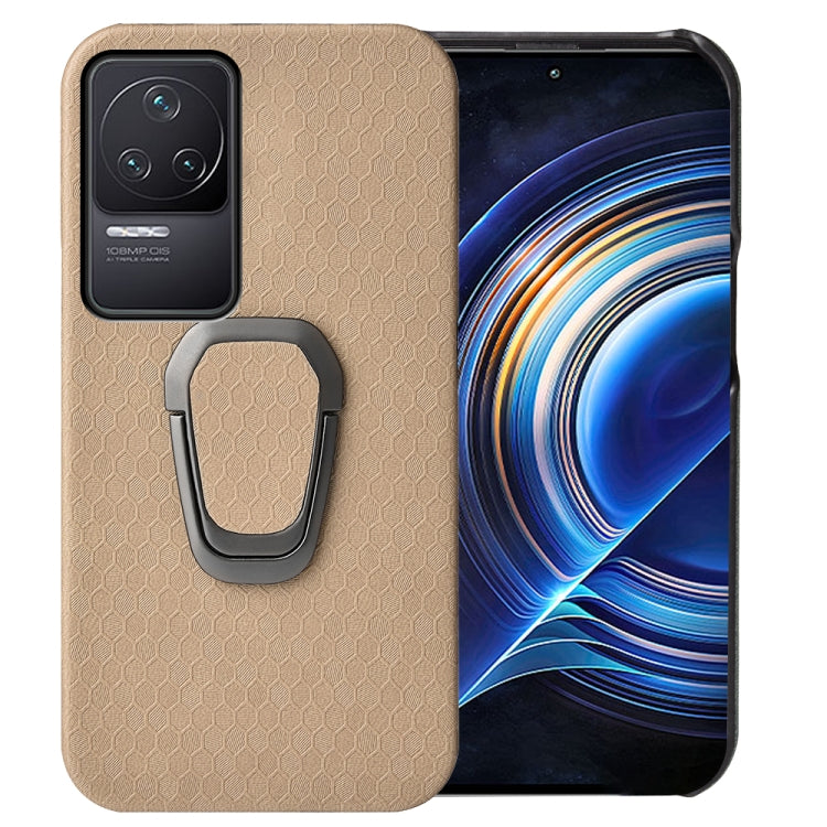 For Xiaomi Redmi K50 Pro Ring Holder Honeycomb PU Phone Case