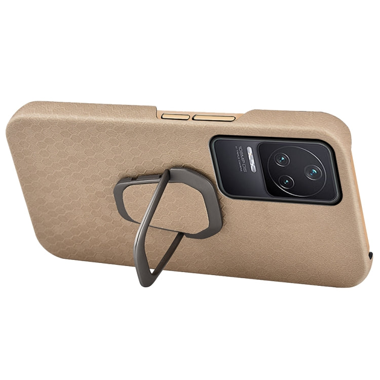 For Xiaomi Redmi K50 Pro Ring Holder Honeycomb PU Phone Case